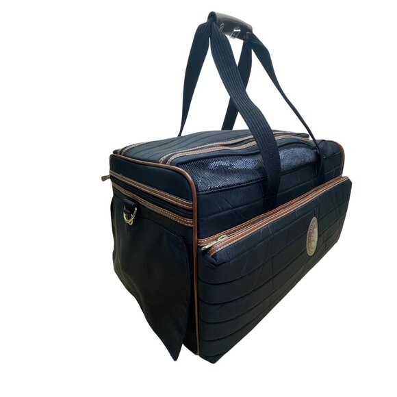 Sherpa’s Black Quilted Nylon Mesh & Leather Accents Pet Carrier Duffel Bag - Picture 2 of 11